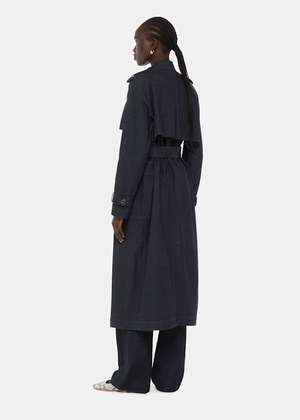 Cara Denim Trench Coat